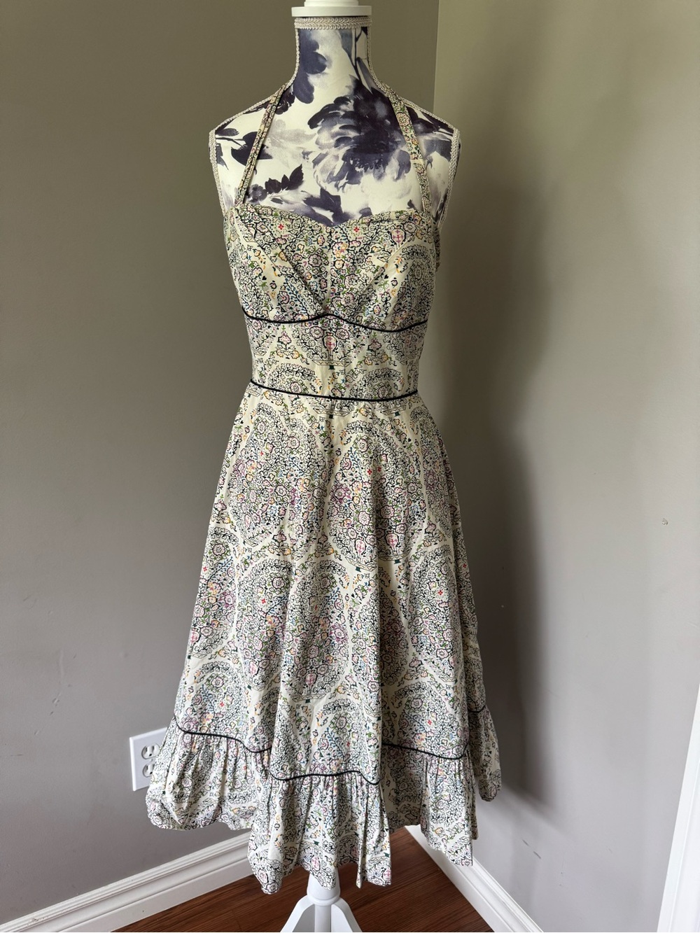 Anthropologie Girls From Savoy Swirled Paisley Halter Dress
